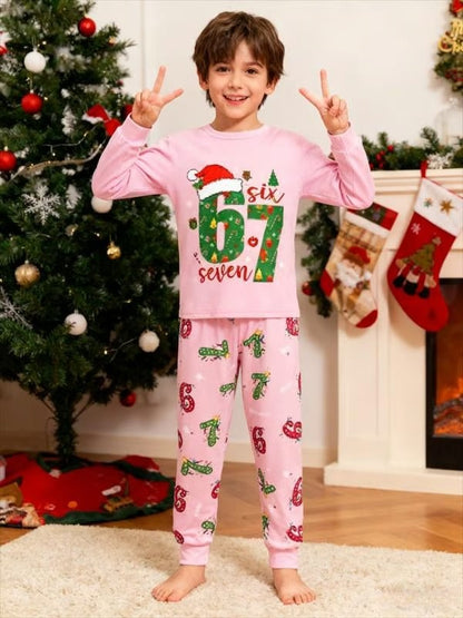 🎄2025 Christmas Sale🎅The Viral 67 Christmas Kids Pajama Set