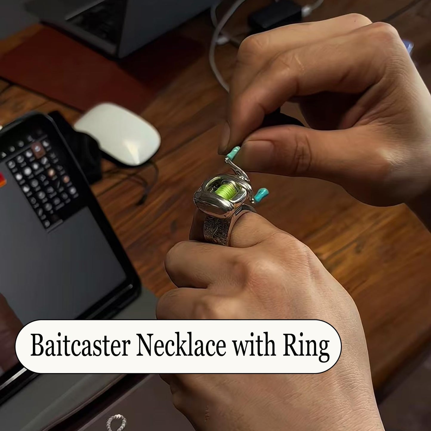 🎁Hot Sales Promotion 50% OFF🎣 Mini Fishing Reel Jewelry Set – Spins Like the Real Thing! ✨