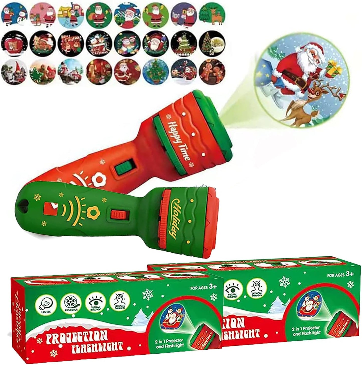 3 Slide Films Projection Torch Light Toy ----24 random patterns