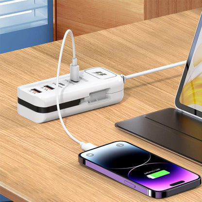 🔌 Christmas Sale 50% OFF|⚡ Fast Charging Power Strip |4-Port Smart Hub with 30-Min Boost & Surge Protection🔋✅