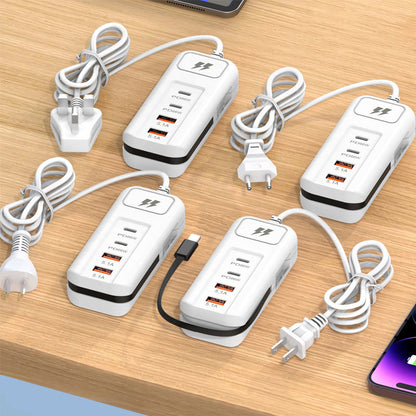 🔌 Christmas Sale 50% OFF|⚡ Fast Charging Power Strip |4-Port Smart Hub with 30-Min Boost & Surge Protection🔋✅