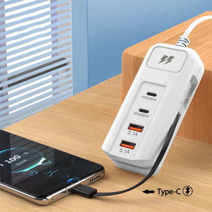 🔌 Christmas Sale 50% OFF|⚡ Fast Charging Power Strip |4-Port Smart Hub with 30-Min Boost & Surge Protection🔋✅
