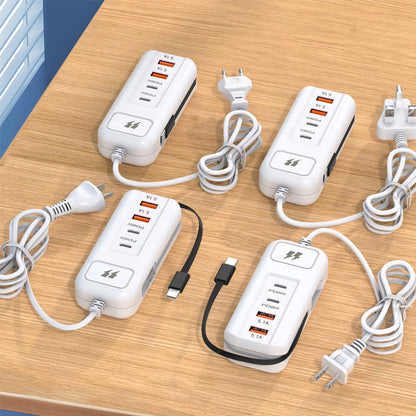 🔌 Christmas Sale 50% OFF|⚡ Fast Charging Power Strip |4-Port Smart Hub with 30-Min Boost & Surge Protection🔋✅