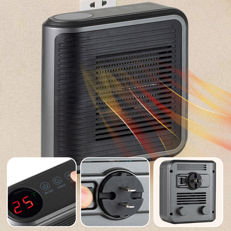 🔥 2025 HOT SALE 60% OFF! ✨ 800W Wall Outlet Space Heater - Adjustable Thermostat with 4 Timer Settings & Overheat Protection for Office/Bedroom 🕒🌡️