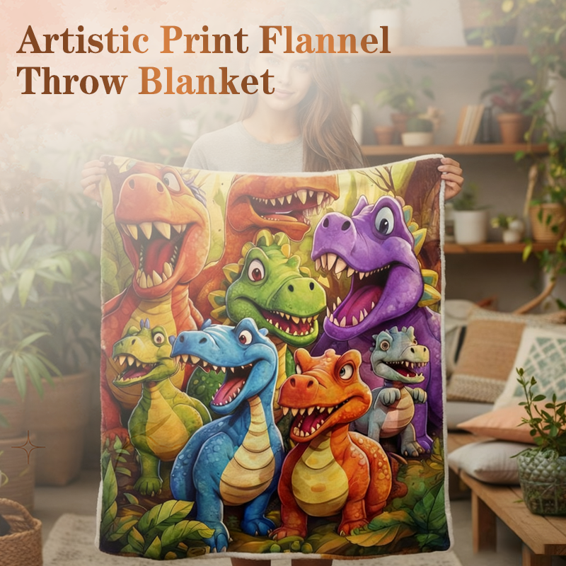 ✨ 49% off on the last day of sale ✨ low smile dinosaur high-definition digital printing flannel