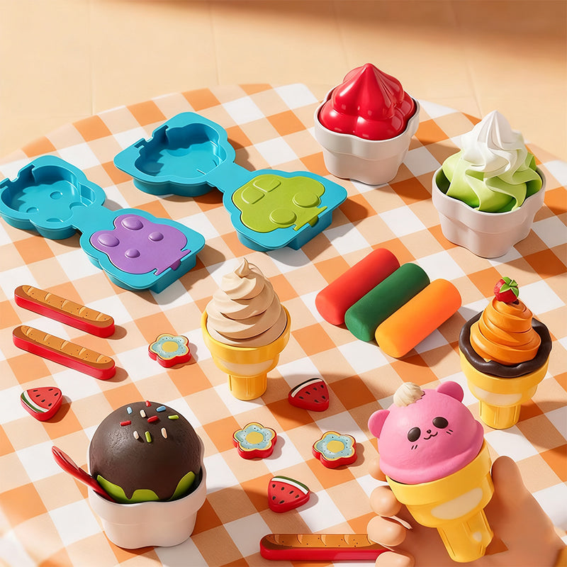 🎄Christmas sale, 50% off🍦✨【DIY ice cream play set for kids】✨ - Creative play set for kids' role - playing and sensory skills, ideal gift!🎁