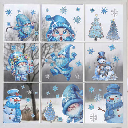⚡BLACK FLASH SALE❄️☃️Christmas-Themed Glittering Window Stickers 9 PCS Set🎁