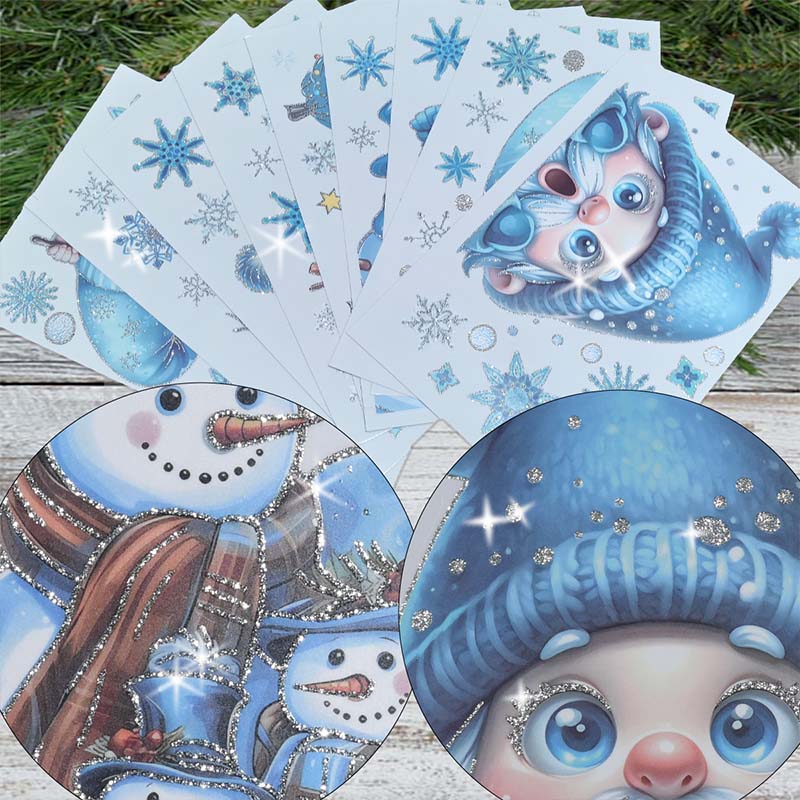 ⚡BLACK FLASH SALE❄️☃️Christmas-Themed Glittering Window Stickers 9 PCS Set🎁