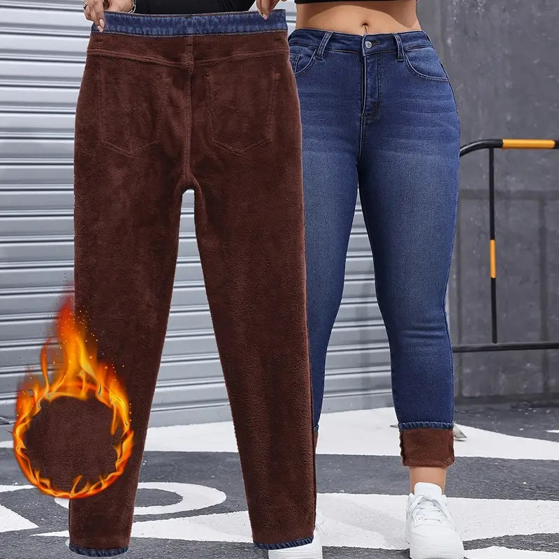 🔥Hot Sale Offers-Women's High-Stretch Plush-Lined Skinny Jeans